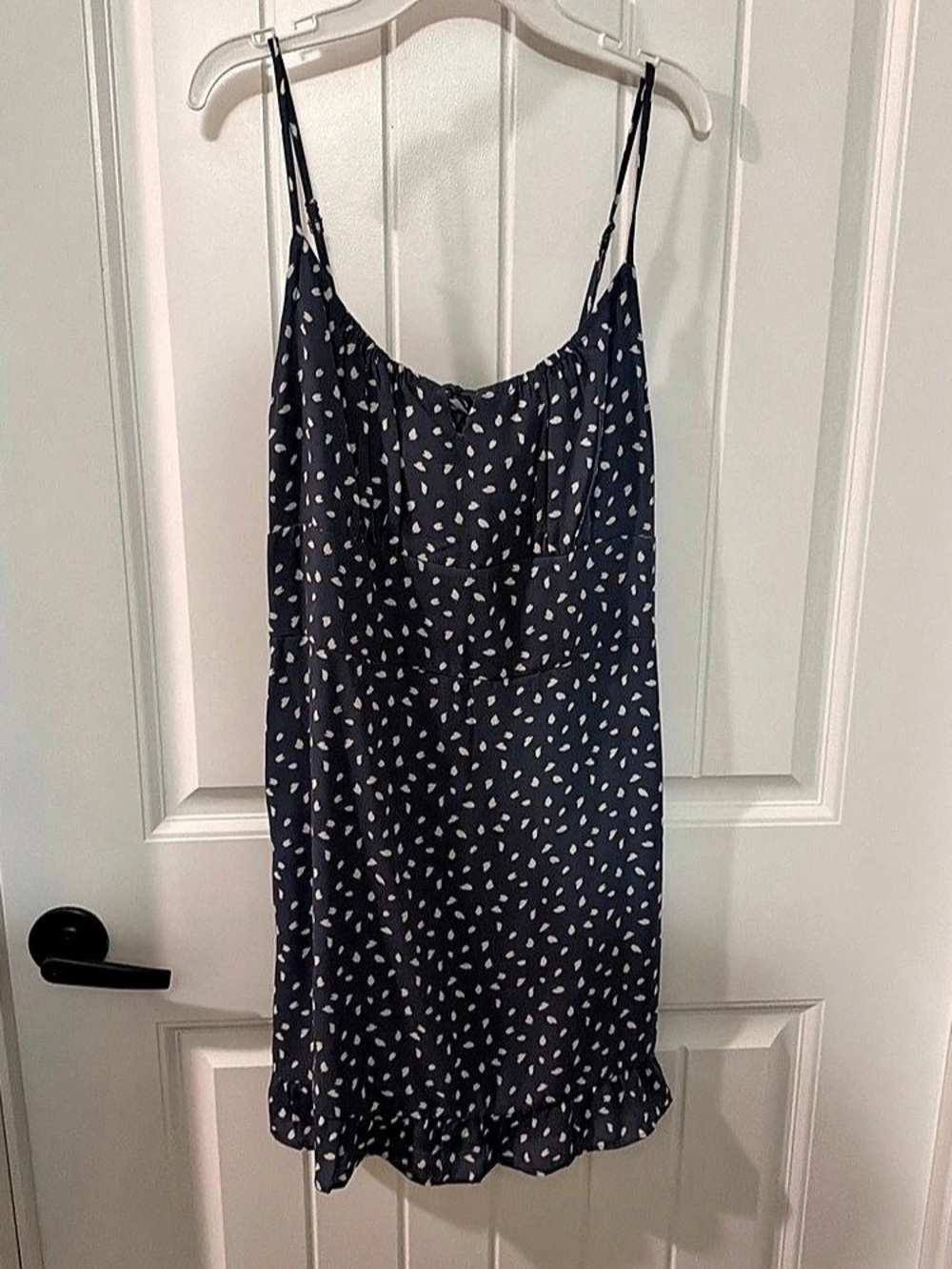 Abercrombie & Fitch Tie Strap Floral Mini Dress with Matching Scrunchie Blue &